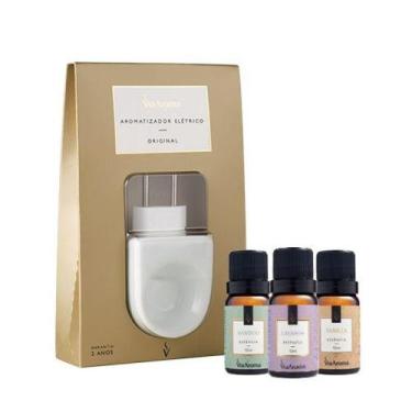 Imagem de Kit Aromatizador Elétrico Original + 3 Essências Via Aroma(Bamboo, Lav