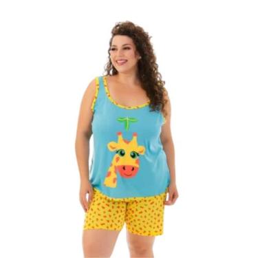 Imagem de Pijama Adulto Feminino Regata Curto Verão Personagens Plus Size - Nann