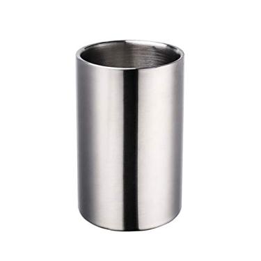 Imagem de Balde de gelo para festas Balde de gelo redondo duplo restaurante vinho champanhe balde de aço inoxidável bar cerveja coquetel bebida balde de gelo recipiente de gelo balde de vinho