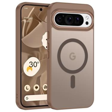Imagem de BENTOBEN Capa magnética para Google Pixel 9 Pro XL, capa de celular Pixel 9ProXL compatível com MagSafe, capa magnética protetora à prova de choque fosca translúcida para Google 9 ProXL de 6,8