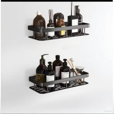 Imagem de ‌Suporte de parede para shampoo e sabonete - prateleira de banheiro sem furos, organizador de banheiro, resistente à água, fácil de instalar, adesivo forte (02 suporte)