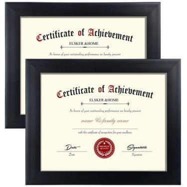Imagem de Molduras para diplomas ELSKER&HOME Black Glass 21,6 x 27,9 cm, pacote 