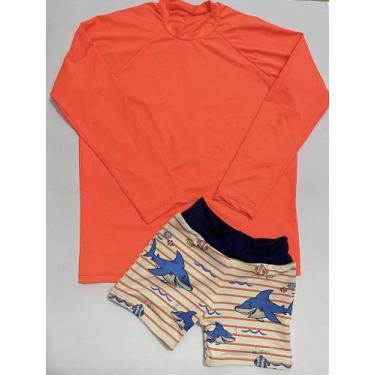 Imagem de conjunto camisa UV + sunga shortinho - Nascer do sol, Blaze orange, 4