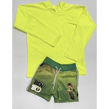 Imagem de conjunto camisa UV + sunga shortinho - Nascer do sol, Green, 14
