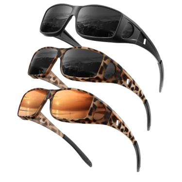 Imagem de KALIYADI Óculos De Sol Polarizados Com Ajuste Sobre - Masculino: Envolventes Femininos Proteção Uv Para Dirigir