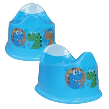 Imagem de Penico Infantil Portátil – Transição da Fralda para Vaso Sanitário | Para Crianças a partir de 18 meses | Suporta até 30Kg (DINO - AZUL)