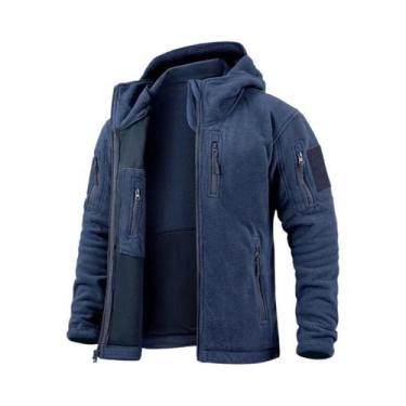 Imagem de Jaqueta Tática De Inverno Masculina Em Fleece Quente Com Zíper Complet