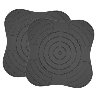 Imagem de ＫＬＫＣＭＳ 2 peças de tapete de silicone para secagem de pratos, resistente ao calor, porta-copos, suporte universal para panelas, escorredor de pratos, Preto