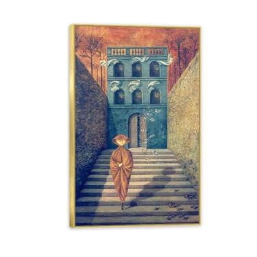 Imagem de Remedios Varo Decor Prints Breaking Off Canvas Surrealism Wall Decor Remedios Varo Arte de Parede Emoldurada para Sala de Estar Presente de Banheiro Pronto para Pendurar 30x50cm (30.5x50.8 cm) Moldura