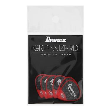 Imagem de Palheta Ibanez Sand Grip Wizard Média 0.80Mm Vermelho 6Unid