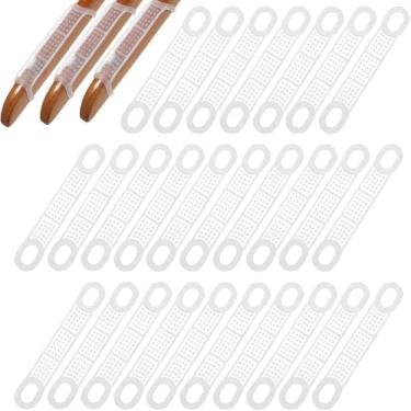 Imagem de 100 Peças de cabide de roupas transparentes Alças de borracha antiderrapante Cabides transparentes para roupas para cabides de plástico de madeira Lojas domésticas Usecs (Style A)