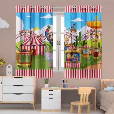 Imagem de Cortina Infantil Estampada, 2,00x1,50m, Poliéster, para Quarto de Menina ou Menino, Decorativa (PARQUE DE DIVERSOES)