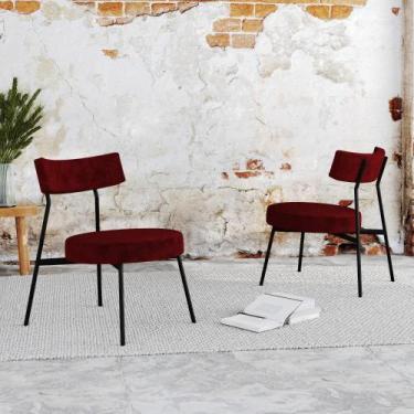 Imagem de Conjunto 2 Poltronas Stout Boucle Est.Preta - Metalig