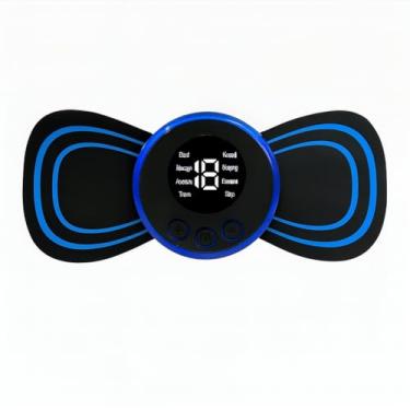 Imagem de Mini Massageador Elétrico Portátil Recarregável EMS para Dor Muscular no Pescoço, Coluna, Costas, Pernas e Braços