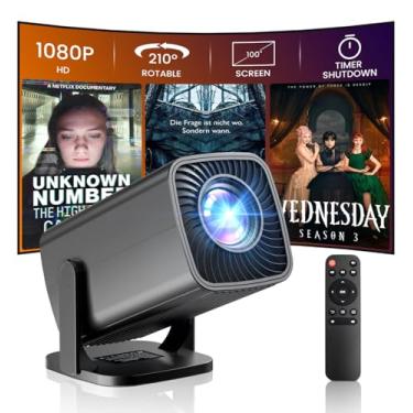 Imagem de Mini projetor, Full HD 1080p suporta projetor de filmes ao ar livre, projetor inteligente compatível com smartphone/TV Stick/laptop/USB/HDMI, uso interno e externo