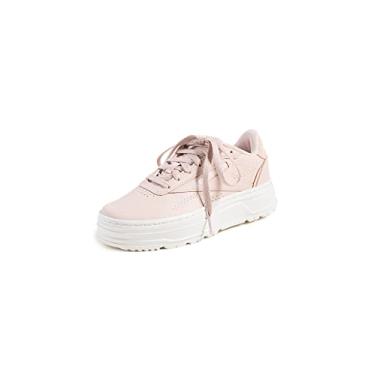 Imagem de Reebok Women's Club C Double Geo Sneakers, Soft Ecru/Chalk, White, Pink, 9.5 Medium US