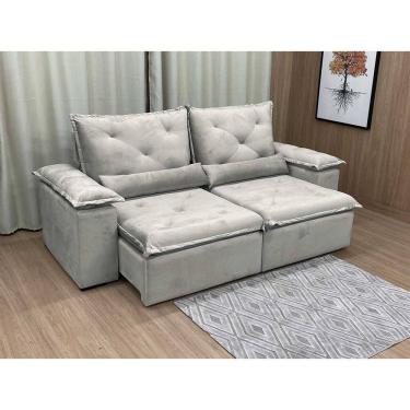 Imagem de Sofá Retrátil Reclinável 1,80 m Cinza Prata 710 Athenas Premium