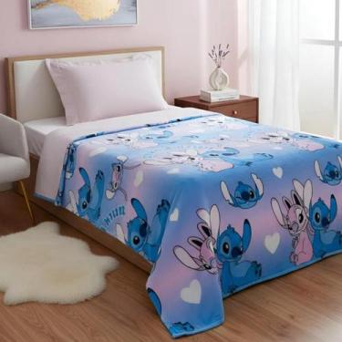 Imagem de Cobertor Infantil Stitch Grosso Quente Aconchegante Macio - De Luca En