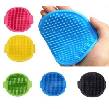 Imagem de 2pcs Soft Rubber Dog Brush Pente Cat Banho Escova luva de borracha Cab