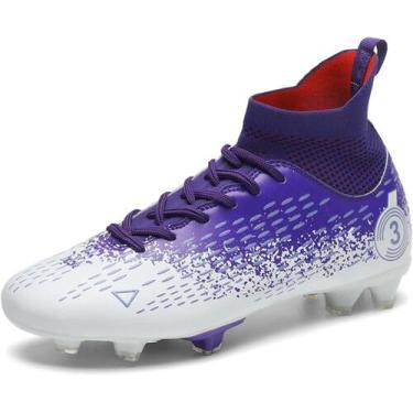 Imagem de Tênis de futebol masculinos de futebol com pontas longas, couro e borr