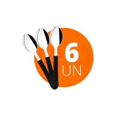 Imagem de Kit - 6 Colheres De Chá Leme Cabo Preto Ccpbag - Tramontina