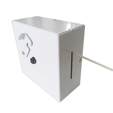 Imagem de Varal Recolhível Retrátil De Parede Em Aço Discreto Branco