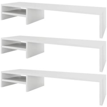 Imagem de Kit 03 Suportes Para Monitor Stand Home Office Lap 90 cm L03 Branco - 