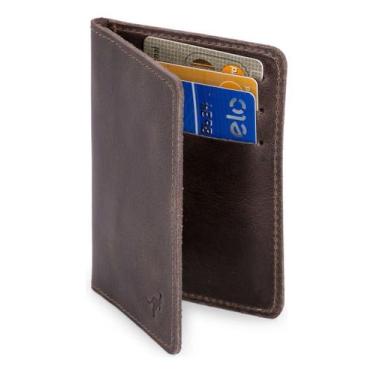 Imagem de Carteira Slim Porta Documento cabe Rg Couro Legítimo - LEARSI, Marrón 