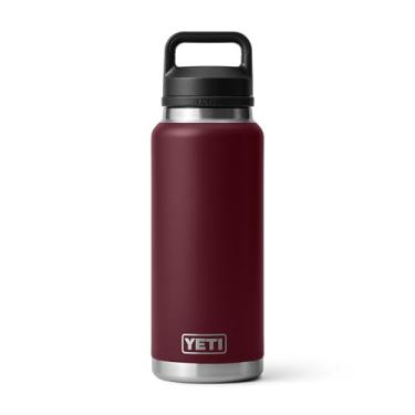 Imagem de YETI Garrafa Rambler de 1,020 g, isolada a vácuo, aço inoxidável com tampa Chug, Wild Vine Red