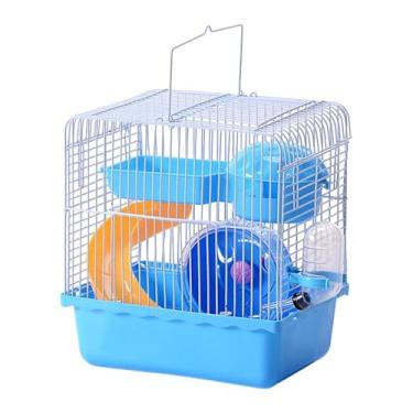 Imagem de Stgfyxgs Gaiola Portátil para Hamster com Alça, Bolsa de Transporte para Gerbilos, para Acomodação Temporária, Acessórios com Ventilação, Caixa de Transporte P, Azul