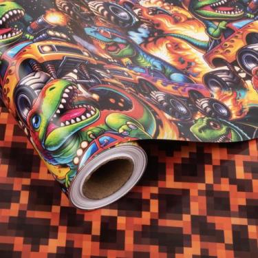 Imagem de Rolo de papel de embrulho Altarho Reversível Monster Truck Kids