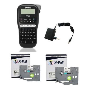 Imagem de Rotulador Pt-h110bk Preto + 2 Fita Tze-231 X-full + Fonte - BROTHER