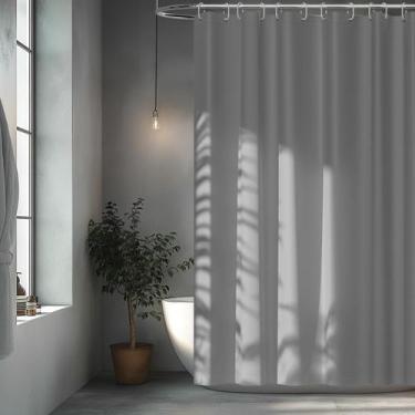 Imagem de Forro de cortina de chuveiro Seenus Waterproof 183x198cm cinza claro