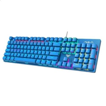 Imagem de Teclado Mecânico AULA S2022 RGB com Switch Azul – Iluminação Gamer Personalizável e Alta Performance para Jogos e Escritório Layout Internacional US