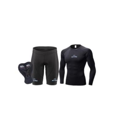 Imagem de Conjunto Ciclismo NickBike Camisa e Short Compressão Forro Gel Duplo P