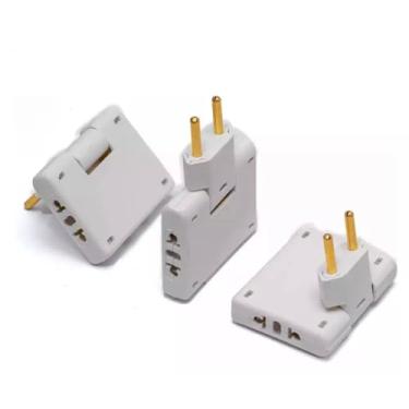 Imagem de Adaptador de Tomada T Dobrável, Articulável 90 Graus, para até 3 tomadas. COD. 80002