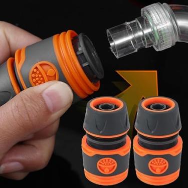 Imagem de 2 peças de conectores rápidos de mangueira de jardim 1/5.1 cm Extensor de torneira de PVC Conexão de mangueira Jardins Acessórios de tubulação de água, laranja, B