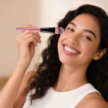 Imagem de Conjunto de pincéis de maquiagem de nylon com 20 peças, sombra, corretivo, sombra, blush, pincel de maquiagem (rosa)