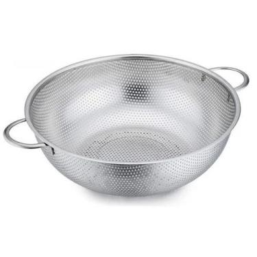 Imagem de Escorredor Peneira Multiuso Inox Com Alça Tailandês Para Macarrão Legu