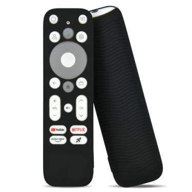 Imagem de [Azul brilhante] Capa de controle remoto luminosa compatível com Onn Android TV 4K UHD Stick TV Box 100024646 100026240, leve, antiderrapante, capa de silicone para pele