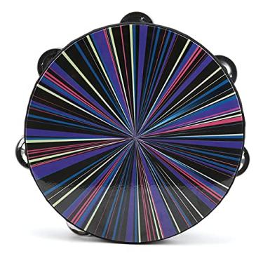 Imagem de RiToEasysports Pandeiro Portátil de 8 Tamanhos, Pandeiro Portátil de Cor Dupla, Instrumento de Madeira Sólida para Crianças, Pele de Tambor Fina e Macia (raio colorido)