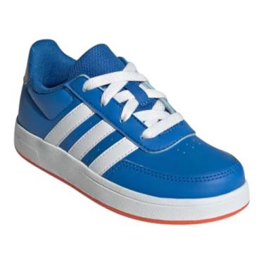 Imagem de adidas Tênis infantil unissex Breaknet, Azul royal/branco nuvem/laranja semiimpacto, 11 Little Kid