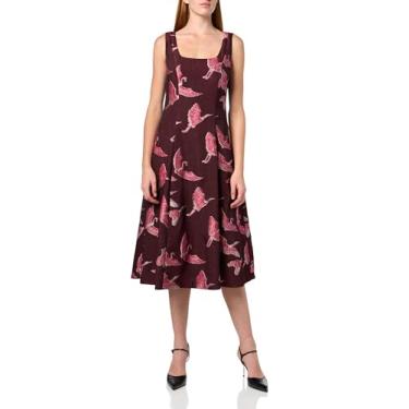 Imagem de Trina Turk Vestido maxi feminino evasê, Vinho Multi, 36