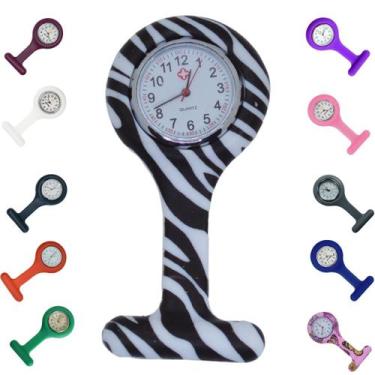 Imagem de Relogio Lapela Bolso Silicone Enfermagem - LOVE SAUDE, BLACK WHITE