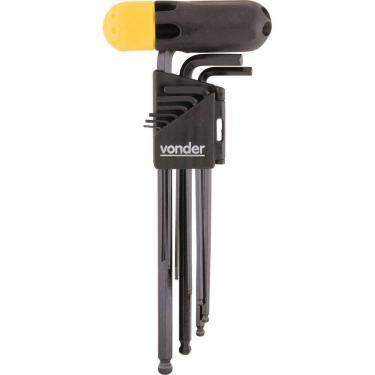 Imagem de Jogo de Chave Allen Abaulada Com 10 Peças 1,5mm a 10mm - 35.73.100.150 - VONDER