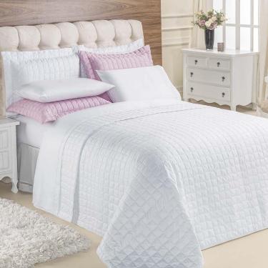 Imagem de Kit Cobre Leito Colcha Veneza Queen 3 Peças Hipercal 180 Fios - Branco