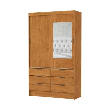 Imagem de Guarda Roupa Sevilha 2 Portas De Correr Com Espelho Carioca Moveis Cinamomo