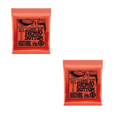 Imagem de Kit 2 Encordoamento Para Guitarra 010 Slinky Níquel Ernie Ball Top Heavy