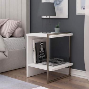 Imagem de Mesa de Cabeceira 45,2cm com Prateleira e Nicho Infinity 2050 Genialfl