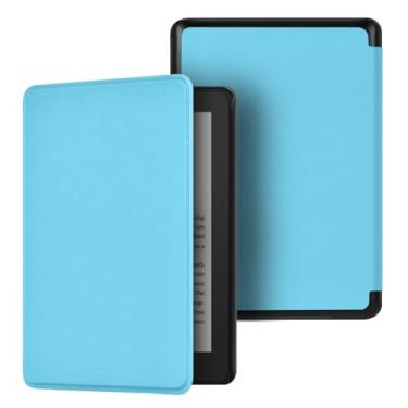 Imagem de Akacy Nova capa de textura de couro sintético para Kindle paperwhite 15.2 cm 11th Case, leve e segura para água, capa protetora dobrável geração 2022/2024 versão (8)